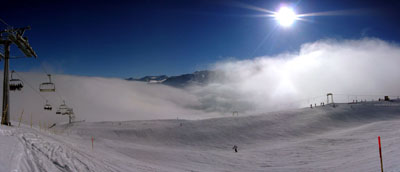 Panorama Skigebiet Dieni-Milez-Alpsu, Sedrun GR, Februar 2007